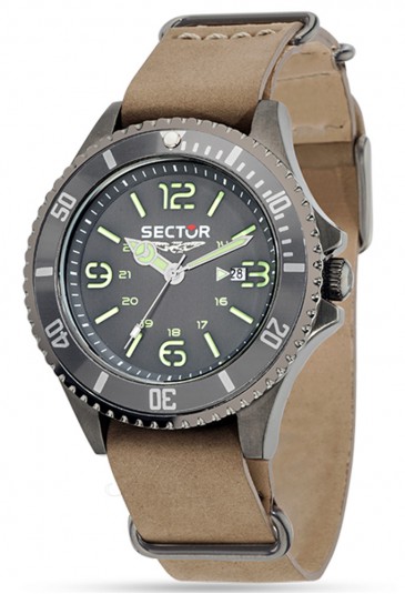 Orologio Sector Uomo Aviatore 235 Cinturino Cuoio Solo Tempo Datario R3251161010