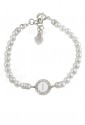 Bracciale Dvccio Perle Filo Singolo Silver Lettera I Smalto Bianco YB9P4FM