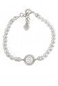 Bracciale Perle Dvccio Grace Donna Filo Singolo Silver Centrale Lettera S Bronzo CE8Q0FM