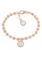 Bracciale Dvccio My Charms Beads Donna Lavorazione Diamantata Rosa Charm Pendente Lettera B Bronzo PKHP1FM