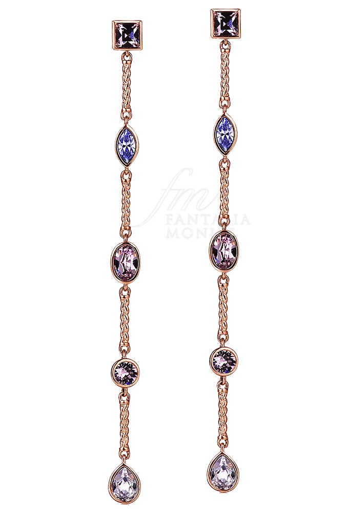 Brosway Orecchini Pendenti Collezione AFFINITY – Ottone Oro Rosa E Cristalli Swarovski - 4