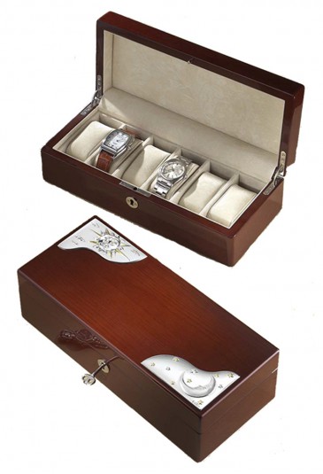 Scatola Del Tempo Per Orologi Argento 925 Legno Acca 288UR.80