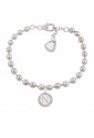 Bracciale Dvccio My Charms Beads Donna Lavorazione Diamantata Silver Charm Pendente Lettera N Bronzo 1D2H6FM