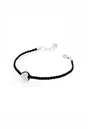 Bracciale Donna Enigma Cotone Cuore Argento Cristalli Brosway EN12