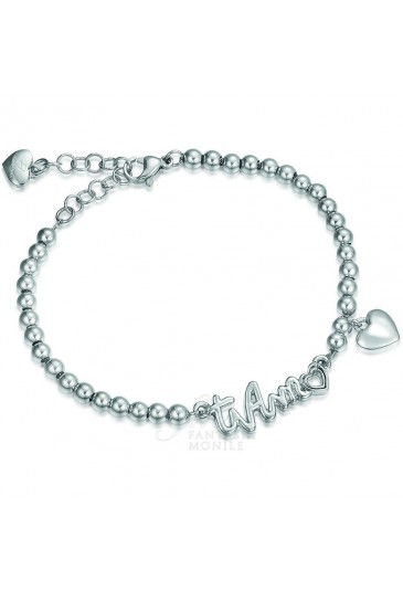 Bracciale Luca Barra Scritta Ti Amo Donna Love Acciaio BK1509