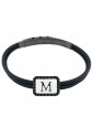 Bracciale Uomo Iniziale Pelle Brunito Bracelet Lettering Man Dvccio UN9FFFM