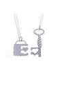 Collana Lui&Lei Charms Lucchetto Chiave Divisibili Argento Lavorazione Diamantata Amore Lovelook CAT/B 2544