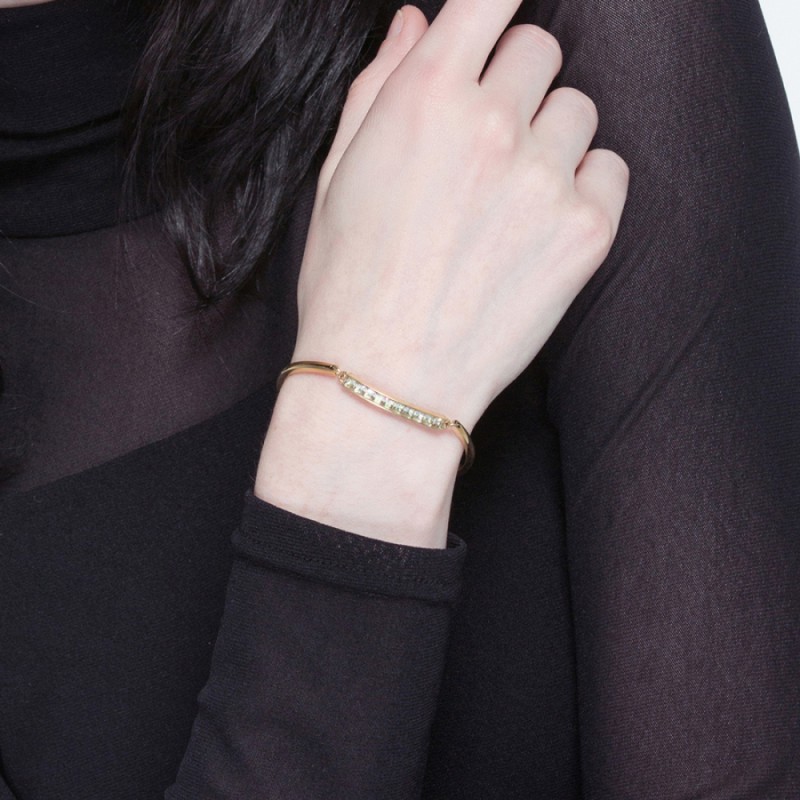 Brosway Bracciale Donna Chakra BHK120 - Acciaio 316L Con Smalti Verdi E Cristalli Swarovski - Gioiello Ipoallergenico