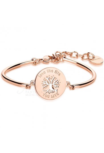 Bracciale Brosway Chakra Albero Della Vita Significato Buon Auspicio Acciaio Rosa Donna BHK31