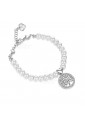 Bracciale Luca Barra Charm Albero Della Vita Perle Sintetiche Cristalli Acciaio BK1516