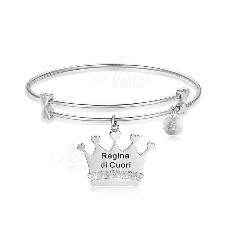 Bracciale Luca Barra Acciaio Corona Regina Di Cuori BK1548