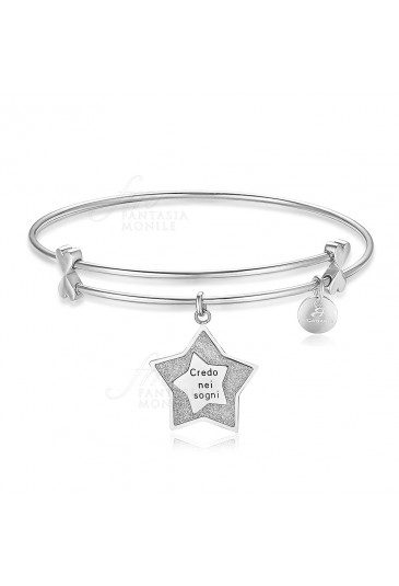 Bracciale Luca Barra Acciaio Stella Credo Nei Sogni BK1545