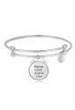 Bracciale Cerchio Luca Barra Sveglia Incisione Pensa Credi Sogna Osa Glitter Acciaio BK1543