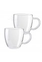 Set Due Mug Hervit Tazze Trasparenti Vetro Cristalli Regalo Matrimonio 25702