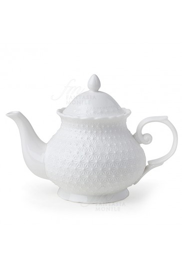 Teiera Hervit Porcellana Bianca Decoro Regalo Matrimonio 26534