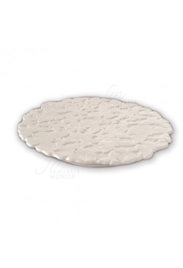 Vassoio Hervit Centrotavola Piatto Porcellana Bianca Farfalle Home Decor 24203