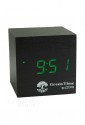 Orologio Tavolo Sveglia Led Clock Stile Legno Wood Style Green Time