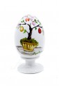 Uovo Pasqua Porcellana Capodimonte Dipinto A Mano Tema Albero Della Vita Made In Italy UB10