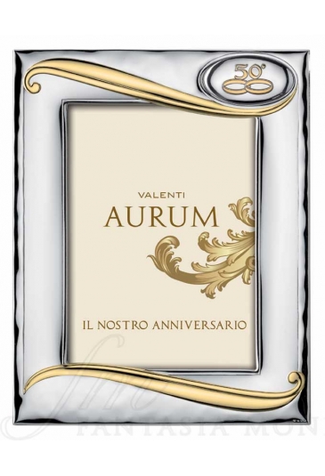 Cornice Portafoto 50° Anniversario Nozze Oro Argento Bilamina 18x24 Valenti 12430/5L 50