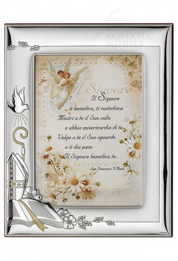 Cornice Portafoto Cresima Argento Bilamina Misura 21X26 Valenti 626/4L