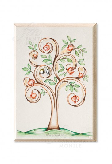 Quadro Albero Dei Desideri Argento 925 Legno Misura 17x24 Regalo Matrimonio Acca QD.88.17AL