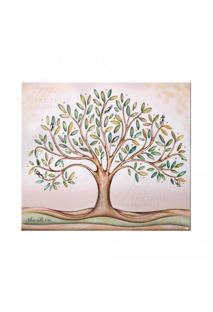 Quadro Albero Della Vita Argento Misura 33x25 Regalo Matrimonio Acca QD.96 AL