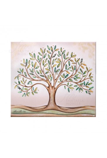 Quadro Albero Della Vita Argento Misura 33x25 Regalo Matrimonio Acca QD.96 AL