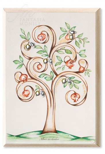 Quadro Albero Dei Desideri Argento 925 Legno 32x45 Acca QD.88.15AL