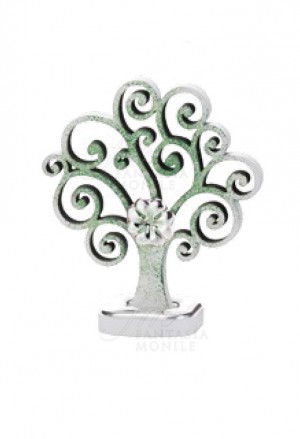 Albero Della Vita Fortuna Quadrifoglio Argento Legno Green Altezza 9 Acca LIFE 6 V