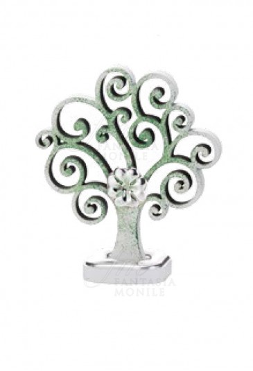 Albero Della Vita Fortuna Quadrifoglio Argento Legno Green Altezza 9 Acca LIFE 6 V