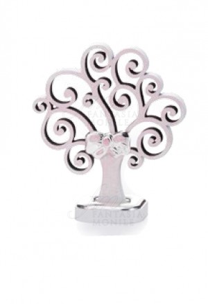 Albero Della Vita Nascita Bimba Argento Legno Pink Altezza 9 Acca LIFE 1 R