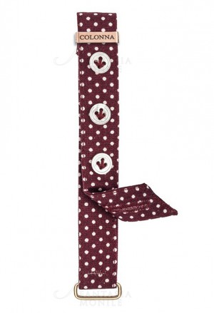 Ricambio Polsino Sartoriale Donna Orologi Colonna Cotone Tessuto Bordeaux Pois Bianchi 12mm DT8PKFM