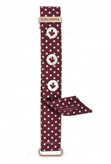 Ricambio Polsino Sartoriale Donna Orologi Colonna Cotone Tessuto Bordeaux Pois Bianchi 12mm DT8PKFM