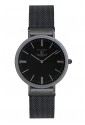 Orologio Colonna Medio Acciaio Total Black Ultrapiatto Maglia Milano Solo Tempo JSS35FM