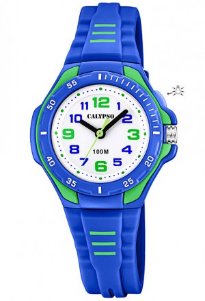 Orologio Calypso Bambino Kids Luminoso Sportivo Verde Blu Gomma K5757/4