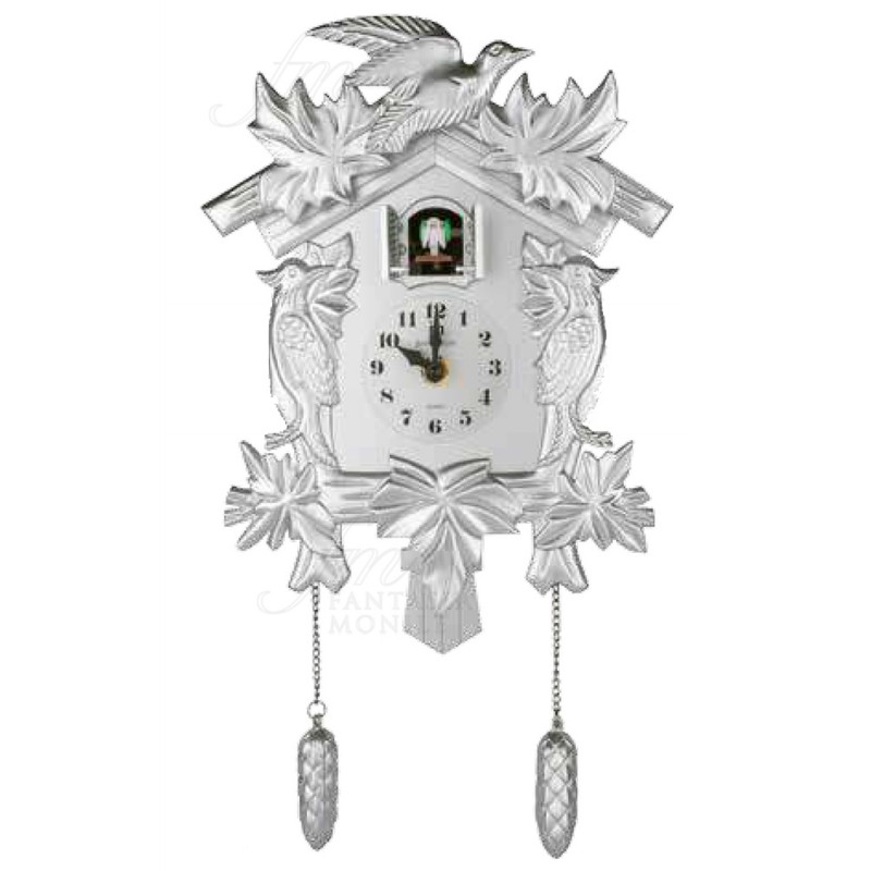 Orologio Cucu Lowell Da Parete Muro Quarzo Cassa Resina Silver Nozze