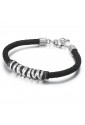 Bracciale Brosway Uomo Stoneage Acciaio Caucciu Nero Gioielli Man BOG12