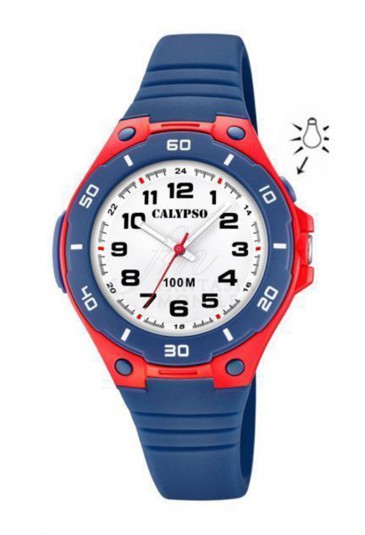 Orologio Calypso Bambino Solo Tempo Illuminazione Gomma Blu Rosso K5758/1