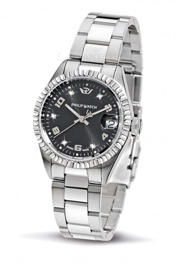 Orologio Philip Watch Donna Caribe Diamanti Quadrante Nero R8253597504