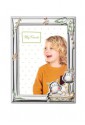 Cornice Portafoto Bimbi Argento Bilamina Giraffa Legno Bianco Dimensione 13X18 Acca E.210PFM.2