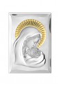 Quadro Sacro Madonna Con Bambino Argento Bilamina 28X40 Valenti 81300/6L