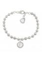 Bracciale Dvccio My Charms Beads Donna Lavorazione Diamantata Silver Charm Pendente Lettera F Bronzo Z9OFMFM