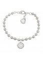 Bracciale Dvccio My Charms Beads Donna Lavorazione Diamantata Silver Charm Pendente Lettera D Bronzo 0FY1BFM