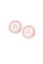 Orecchini Dvccio Donna Ottone Rosa Lettera A Smalto Bianco 76HACFM