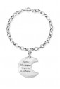 Bracciale Lady Argento Charm Luna Incisione Solo chi sogna My Charm ABR9