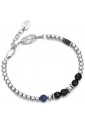 Bracciale Luca Barra Uomo Pietre Lapislazzuli Onice Acciaio Silver BA919