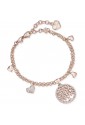 Bracciale Luca Barra Donna Acciaio Rosa Albero Della Vita Cristalli BK1448