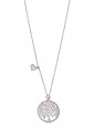 Collana Girocollo Luca Barra Acciaio Silver E Rosa Albero Della Vita Cristalli CK1175