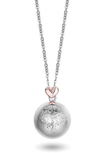 Collana Luca Barra Donna Chiama Angeli Dolce Attesa Albero Della Vita Cuore Acciaio CK1223