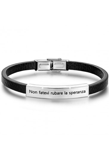 Bracciale Luca Barra Non Fatevi Rubare La Speranza Frase Papa Francesco Acciaio BA1054